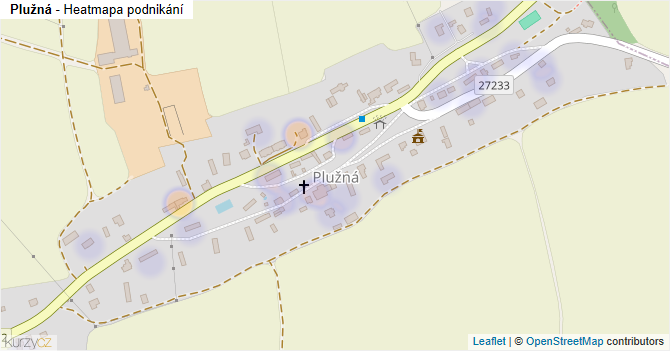 Plužná - mapa podnikání