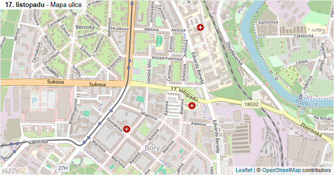 17. listopadu - mapa ulice