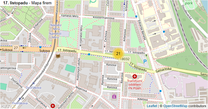 17. listopadu - mapa firem