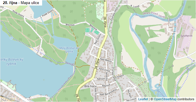 28. října - mapa ulice
