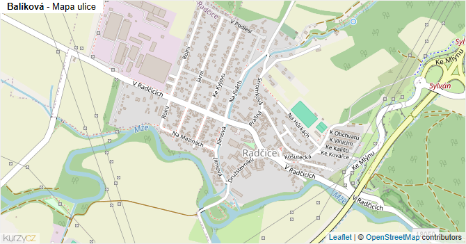 Balíková - mapa ulice