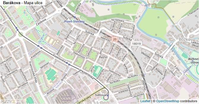 Barákova - mapa ulice