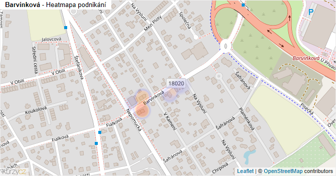 Barvínková - mapa podnikání