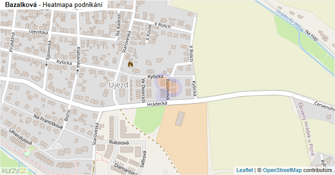 Bazalková - mapa podnikání