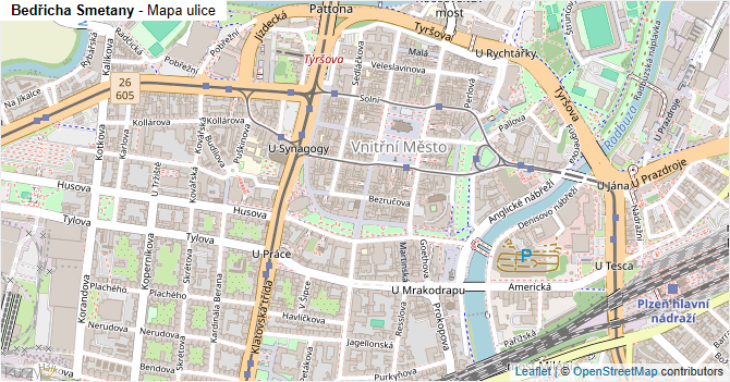 Bedřicha Smetany - mapa ulice