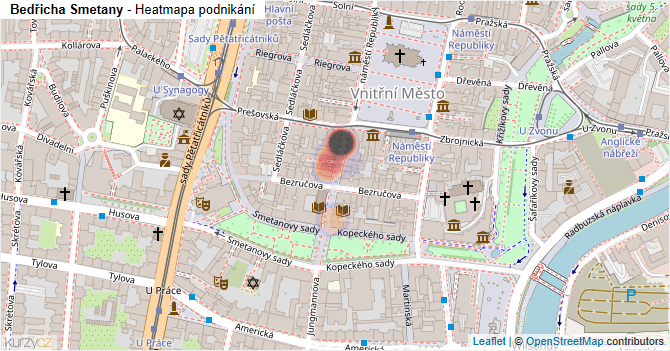 Bedřicha Smetany - mapa podnikání