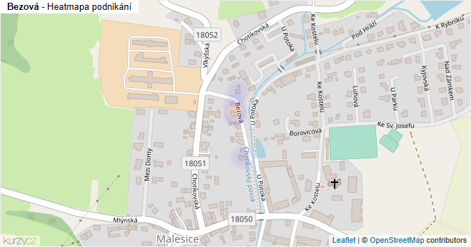 Bezová - mapa podnikání