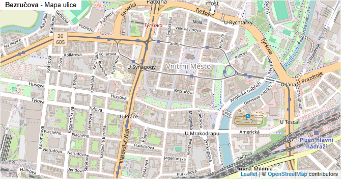 Bezručova - mapa ulice