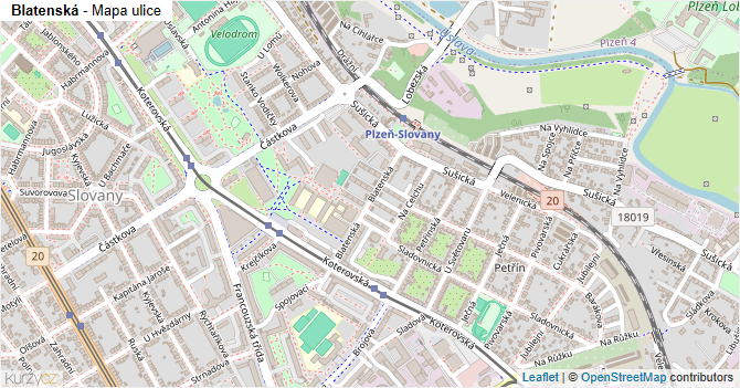 Blatenská - mapa ulice