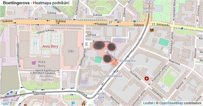 Boettingerova - mapa podnikání