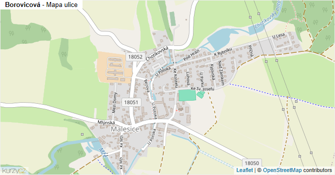 Borovicová - mapa ulice