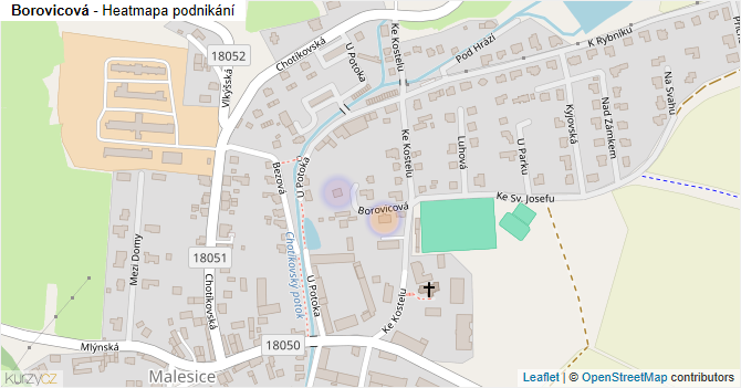 Borovicová - mapa podnikání