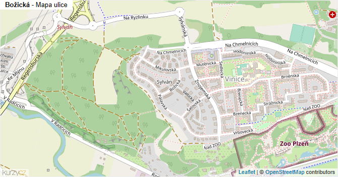 Božická - mapa ulice