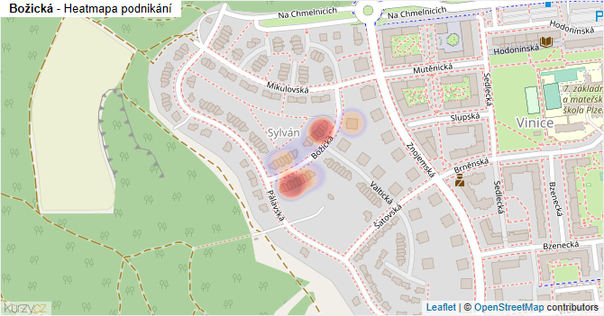 Božická - mapa podnikání