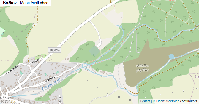 Božkov - mapa části obce