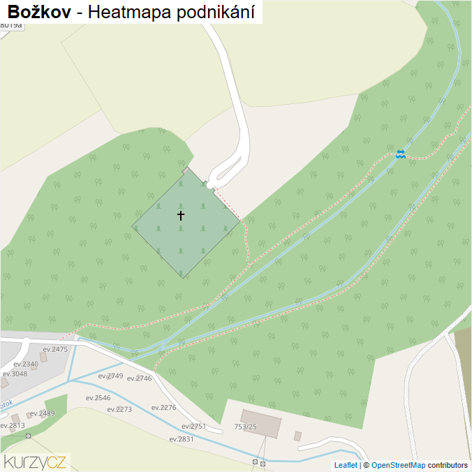 Mapa Božkov - Firmy v části obce.
