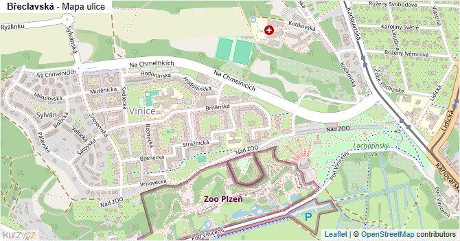 Břeclavská - mapa ulice
