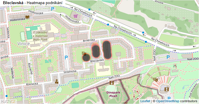 Břeclavská - mapa podnikání