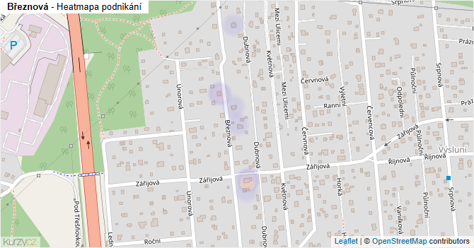Březnová - mapa podnikání