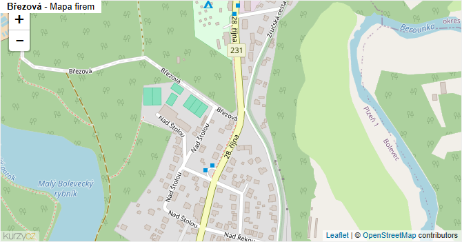 Březová - mapa firem