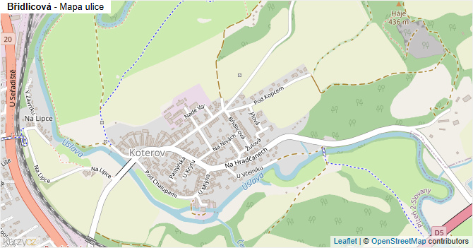 Břidlicová - mapa ulice