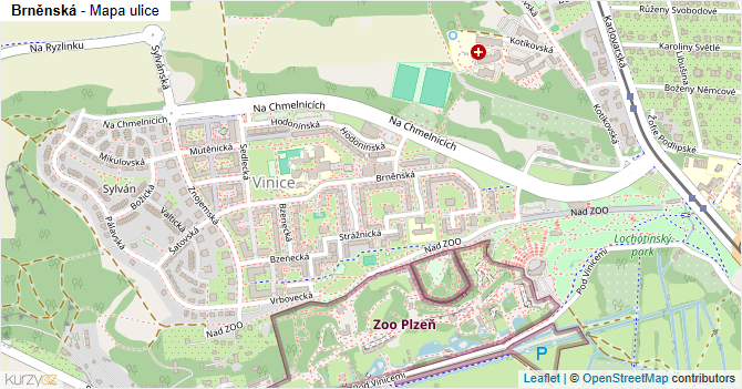 Brněnská - mapa ulice