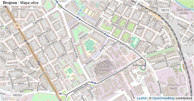 Brojova - mapa ulice