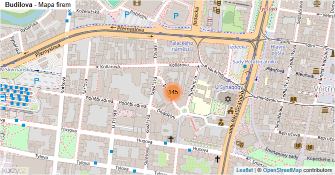 Budilova - mapa firem