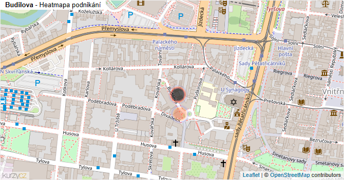 Budilova - mapa podnikání