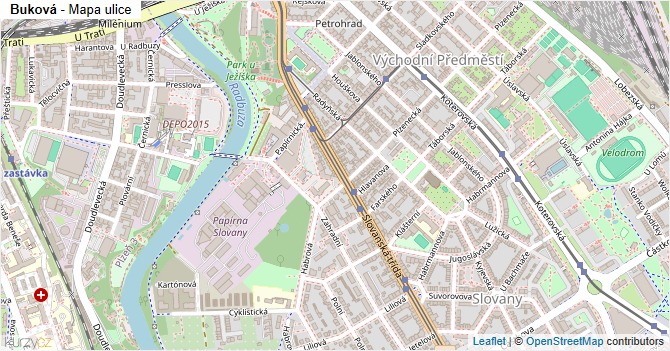 Buková - mapa ulice