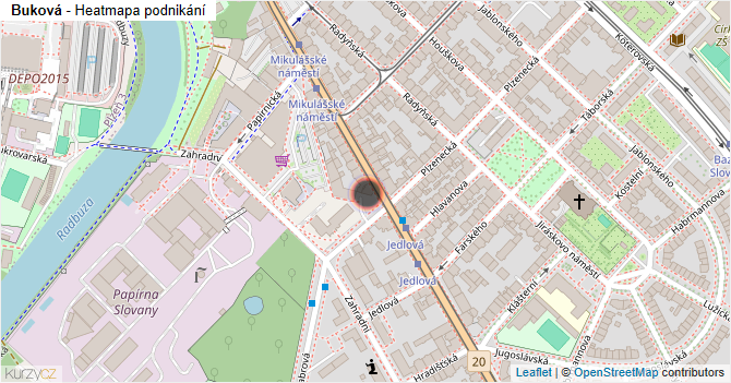 Buková - mapa podnikání