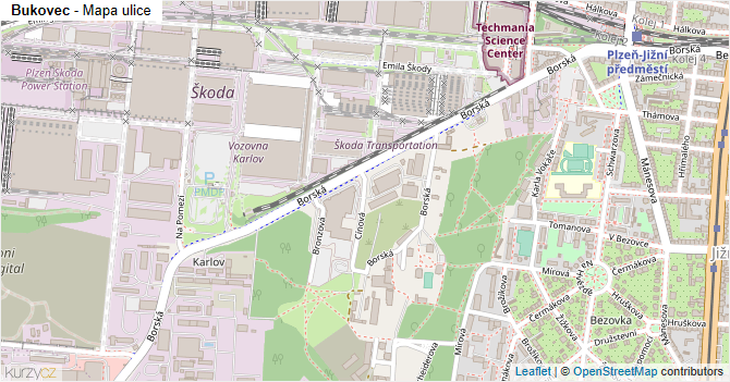 Bukovec - mapa ulice