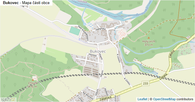 Bukovec - mapa části obce