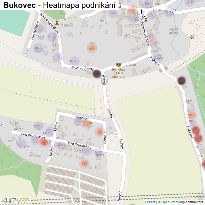 Mapa Bukovec - Firmy v části obce.