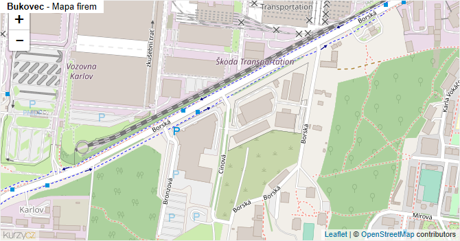 Bukovec - mapa firem