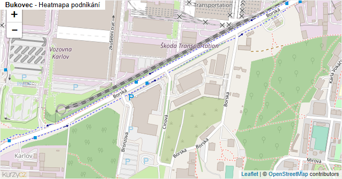 Bukovec - mapa podnikání