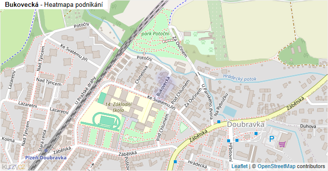 Bukovecká - mapa podnikání