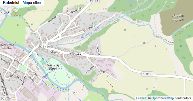 Buksická - mapa ulice