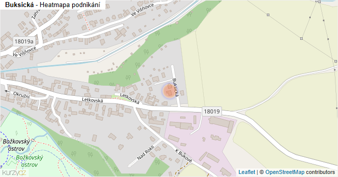 Buksická - mapa podnikání