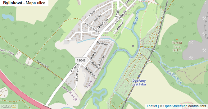 Bylinková - mapa ulice