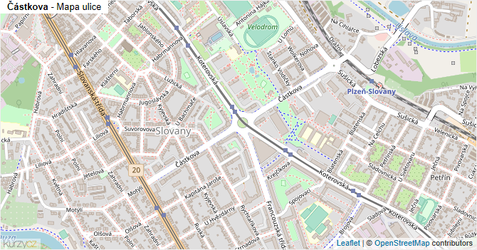 Částkova - mapa ulice