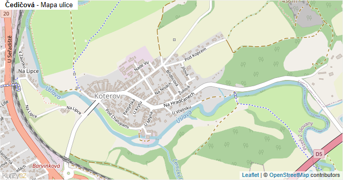 Čedičová - mapa ulice