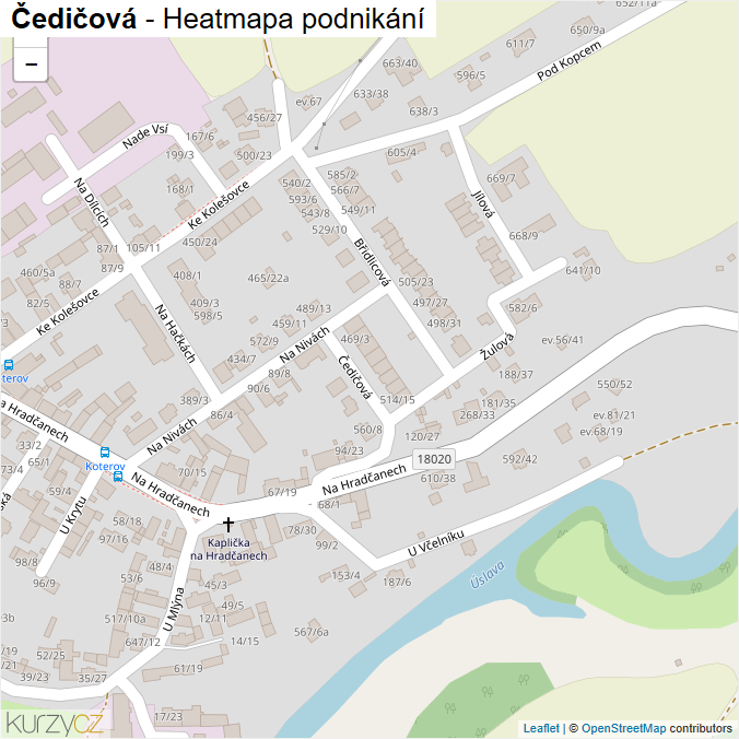 Mapa Čedičová - Firmy v ulici.