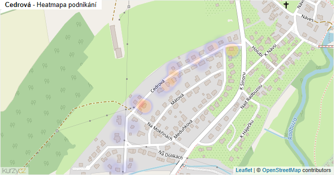 Cedrová - mapa podnikání