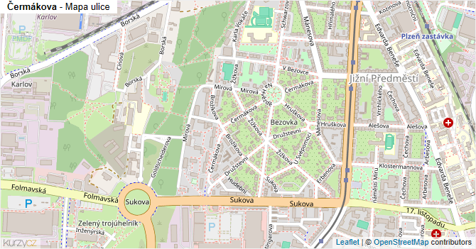 Čermákova - mapa ulice