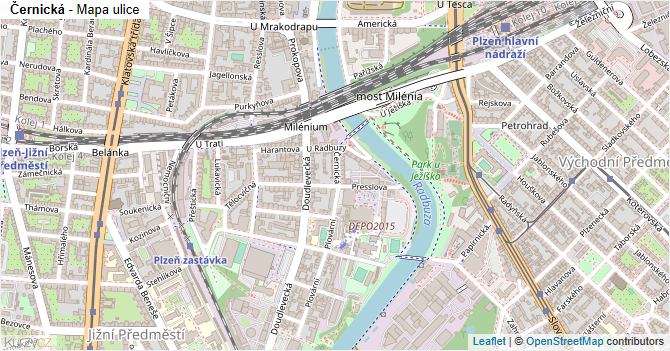 Černická - mapa ulice