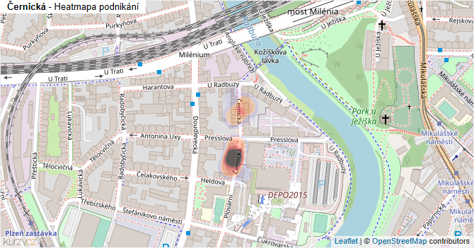 Černická - mapa podnikání