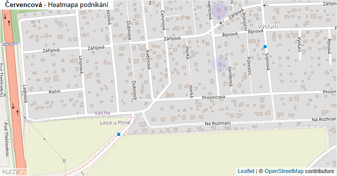 Červencová - mapa podnikání