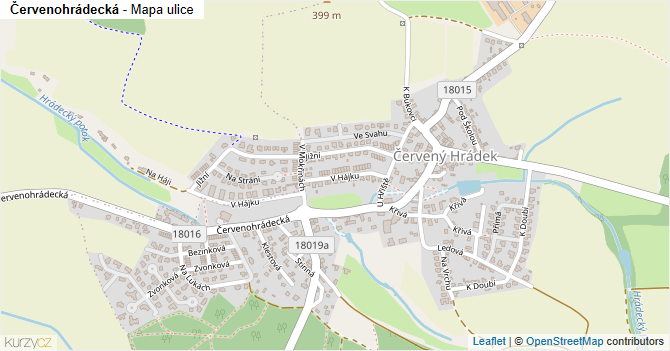 Červenohrádecká - mapa ulice