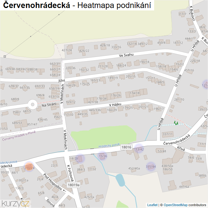 Mapa Červenohrádecká - Firmy v ulici.